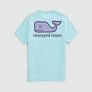 Vineyard Vines Fish Traffic Whale Fill Short-Sleeve Pocket Tee in Teal